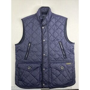 Polo Ralph Lauren Men's Size Large Navy Blue Quilted Vest Sleeveless Jacket